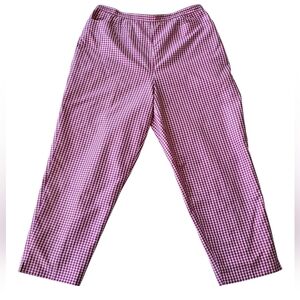Talbots Pink Plaid Gingham Pants In Silk - Women's Size 16 Petite